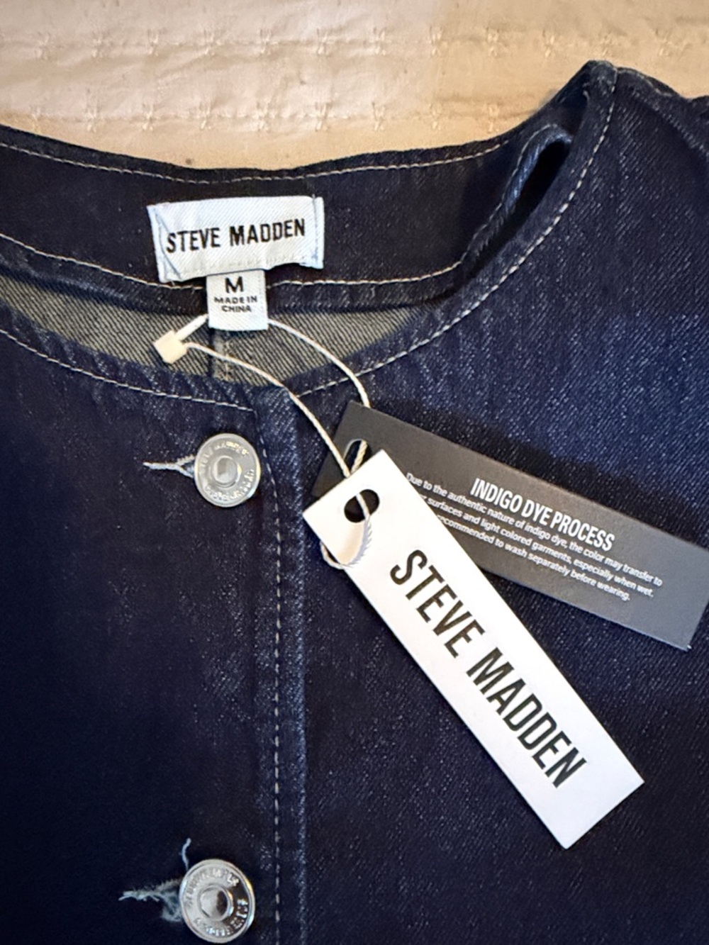 Steve Madden Dark Indigo Denim Peplum Jacket Medium ❤️❤️ - Picture 5 of 6